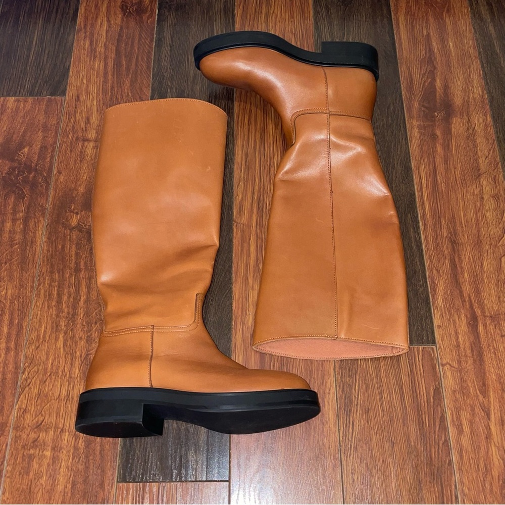 MANGO leather tall boots